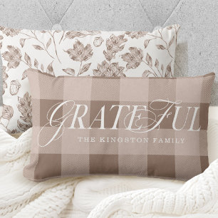 Grateful Familie County Style Taupe Plaid Herfst L Kussen