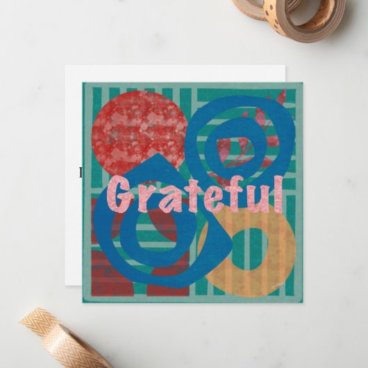 Grateful Flat Note-Kaart Notitiekaartje (Voorkant / Achterkant in situ)