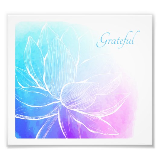 Grateful Floral Art Print Foto Afdruk (Voorkant)
