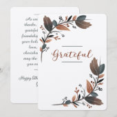 Grateful Floral Border Feestdagenkaart (Voorkant / Achterkant)