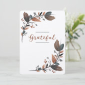 Grateful Floral Border Feestdagenkaart (Staand voorkant)