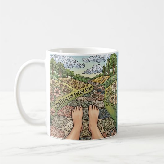 Grateful For Every Step Personalized Coffee Mug Koffiemok (Links)