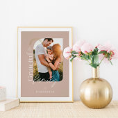 Grateful for Family Modern Geometric Arch 1 Photo Poster