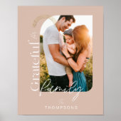 Grateful for Family Modern Geometric Arch 1 Photo Poster (Voorkant)