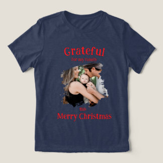 Grateful for My Family Christmas  Tri-Blend Shirt