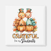 Grateful for My Students – Turkeys & Pumpkins Magneet (Voorkant)