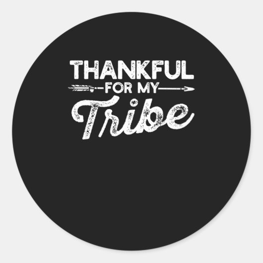 Grateful for my tribe Funny Autumn Ronde Sticker (Voorkant)
