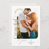 Grateful for you Modern Geometric Arch One Photo Feestdagenkaart (Voorkant / Achterkant)