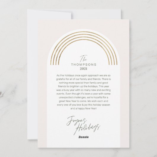 Grateful for you Modern Geometric Arch One Photo Feestdagenkaart (Achterkant)