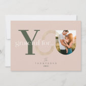 Grateful for you Modern Geometric Arch One Photo Feestdagenkaart (Voorkant)