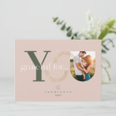 Grateful for you Modern Geometric Arch One Photo Feestdagenkaart (Staand voorkant)