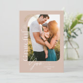 Grateful for you Modern Geometric Arch One Photo Feestdagenkaart (Staand voorkant)