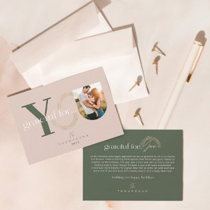 Grateful for you Modern Geometric Arch One Photo Feestdagenkaart