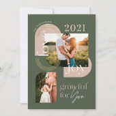 Grateful for you Modern Geometric Arch Two Photos Feestdagenkaart (Voorkant)