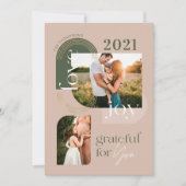 Grateful for you Modern Geometric Arch Two Photos Feestdagenkaart (Voorkant)