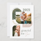 Grateful for you Modern Geometric Arch Two Photos Feestdagenkaart (Voorkant)