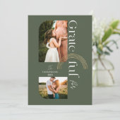 Grateful for you Modern Geometric Arch Two Photos Feestdagenkaart (Staand voorkant)