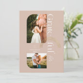 Grateful for you Modern Geometric Arch Two Photos Feestdagenkaart (Staand voorkant)