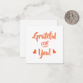Grateful for you Note Kaart Notitiekaartje (Voorkant / Achterkant in situ)