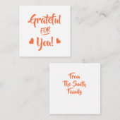 Grateful for you Note Kaart Notitiekaartje (Voorkant / Achterkant)
