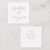 Grateful for you roze Quote Note Kaart Notitiekaartje (Voorkant / Achterkant)