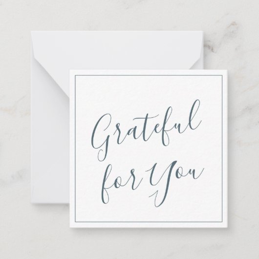 Grateful for You Script Blue Notitiekaartje (Voorkant)