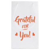 Grateful for You Thanksgiving Quote Klein Cadeauzakje (Achterkant)