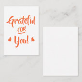 Grateful for You Thanksgiving Quote Plaatskaartje (Voorkant / Achterkant)