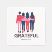 Grateful Friendsgiving Girly Thanksgiving Servet (Voorkant)