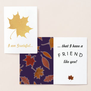 Grateful Friendship Autumn laat aangepaste tekst a Folie Kaarten