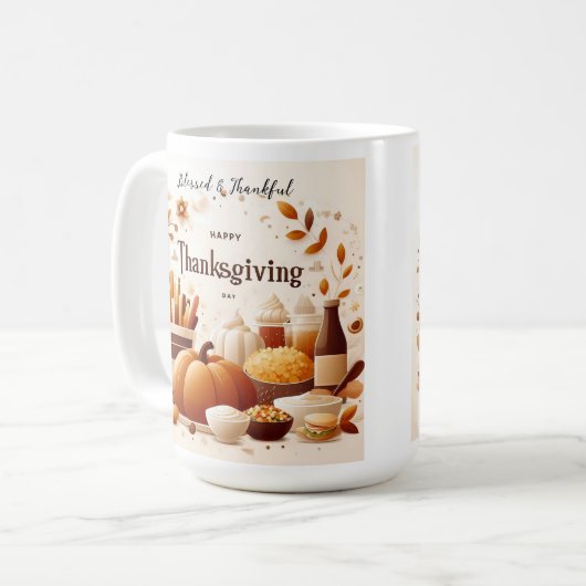 Grateful Gatherings: Feestelijke Thanksgiving Mok (Voorkant links)