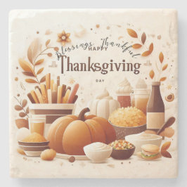 Grateful Gatherings: feestelijke Thanksgiving Stenen Onderzetter