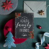 Grateful Gezondheid Familie Vrienden Typografie Xm Feestdagenkaart