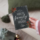 Grateful Gezondheid Familie Vrienden Typografie Xm Feestdagenkaart