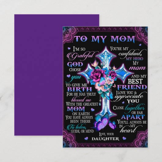 Grateful God verkoos je om me te bevallen. Bedankkaart (Voorkant / Achterkant)