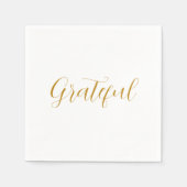 Grateful Gold Script minimalistische Thanksgiving Servet (Voorkant)