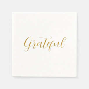 Grateful Gold Script minimalistische Thanksgiving Servet