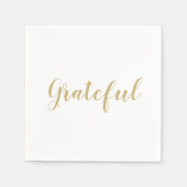 Grateful gouden script schattig Thanksgiving papie Servet (Voorkant)