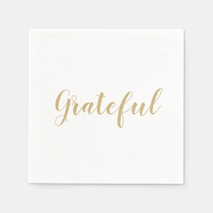 Grateful gouden script schattig Thanksgiving papie Servet