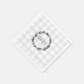 Grateful Gray Gingham Pattern Wreath Servet (Hoek)