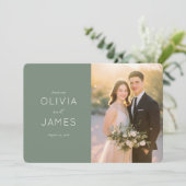 Grateful Green Elegant Photo Bedankkaart (Staand voorkant)