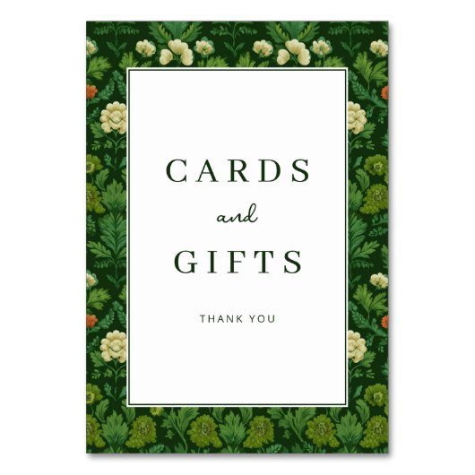 Grateful Green Floral Border Kaart (Voorkant)