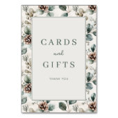 Grateful Green Floral Border Kaart (Achterkant)