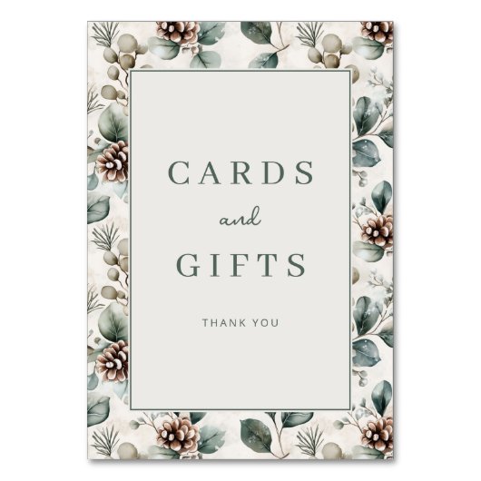 Grateful Green Floral Border Kaart (Voorkant)