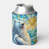 Grateful grillige Polar Beer Faux Glas in lood Blikjeskoeler (Blikje Voorkant)