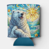 Grateful grillige Polar Beer Faux Glas in lood Blikjeskoeler (Achterkant)