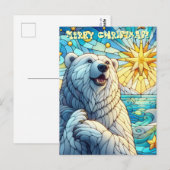 Grateful grillige Polar Beer Faux Glas in lood Briefkaart (Voorkant / Achterkant)