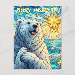 Grateful grillige Polar Beer Faux Glas in lood Briefkaart