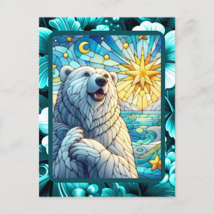 Grateful grillige Polar Beer Faux Glas in lood Briefkaart