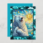 Grateful grillige Polar Beer Faux Glas in lood Briefkaart (Voorkant / Achterkant)